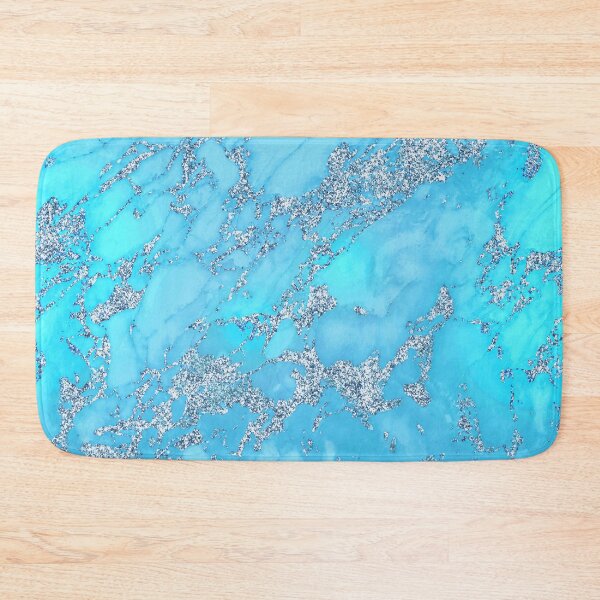 Item preview, Azure Blue Faux Marble With Silver-Colored Veins designed and sold by DEC02.