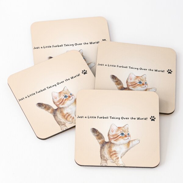 Item preview, Just a Little Furball Taking Over the World - Cute Cat Design designed and sold by alwaysyourshop2.