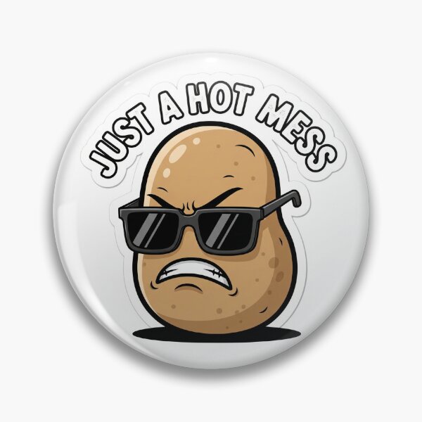 Item preview, Just a Hot Mess – Funny Potato Cartoon Sticker designed and sold by 001Haiba.