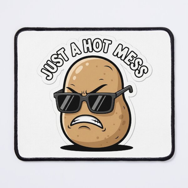 Item preview, Just a Hot Mess – Funny Potato Cartoon Sticker designed and sold by 001Haiba.