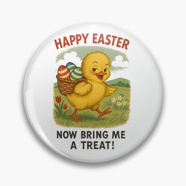 Item preview,  Vintage Easter Chick "Happy Easter Now Bring Me A Treat" - Retro Holiday Card designed and sold by freackly.