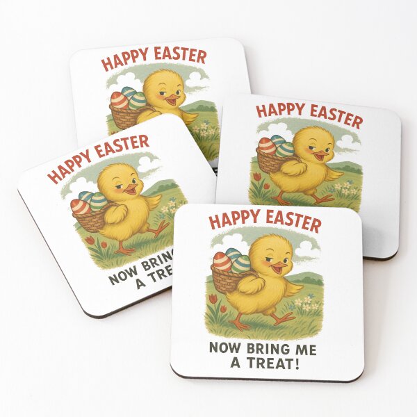 Item preview,  Vintage Easter Chick "Happy Easter Now Bring Me A Treat" - Retro Holiday Card designed and sold by freackly.