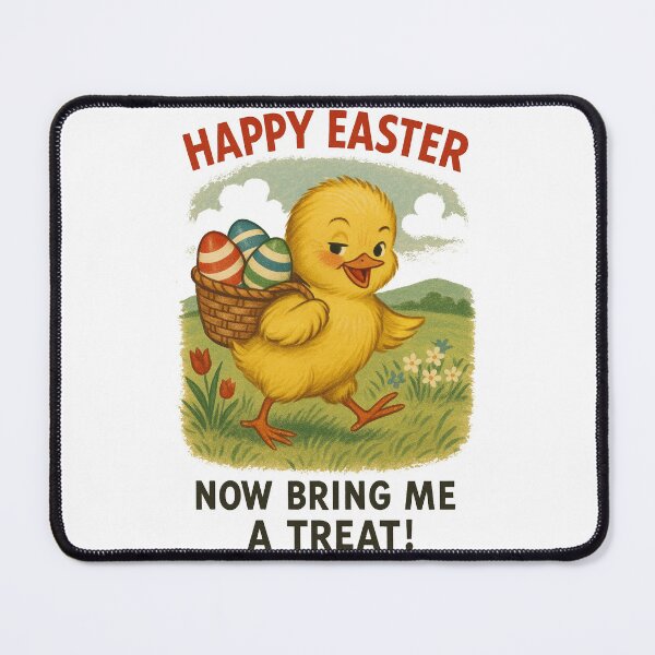 Item preview,  Vintage Easter Chick "Happy Easter Now Bring Me A Treat" - Retro Holiday Card designed and sold by freackly.