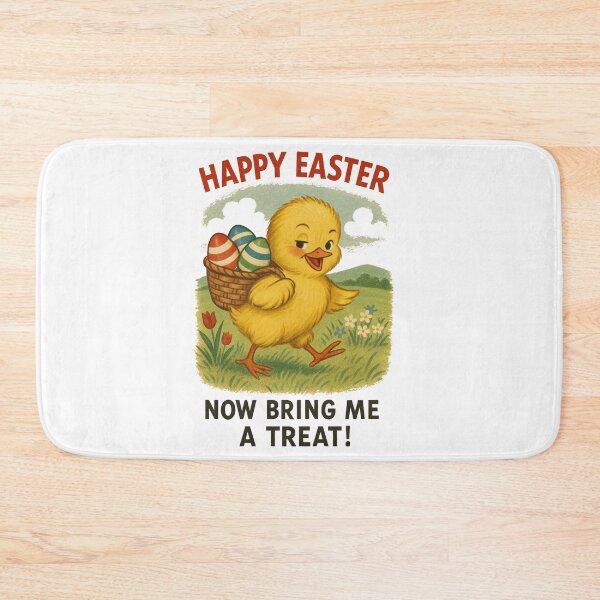 Item preview,  Vintage Easter Chick "Happy Easter Now Bring Me A Treat" - Retro Holiday Card designed and sold by freackly.