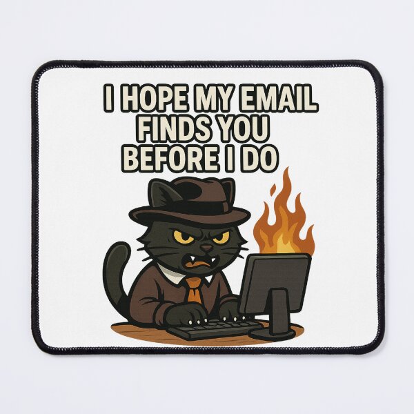 Item preview, Angry Cat Email Meme – Funny Work From Home Shirt Design designed and sold by Minato_Monarch.