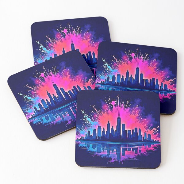 Item preview, Vibrant Cityscape Splash Art designed and sold by Health And Fitness Posts e-Store.