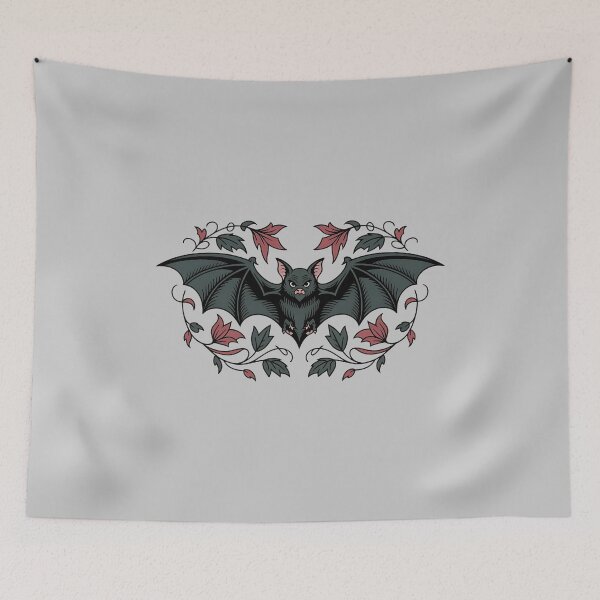 Item preview, Decorative Vintage Bat and Floral Art designed and sold by BirdsnStuff.