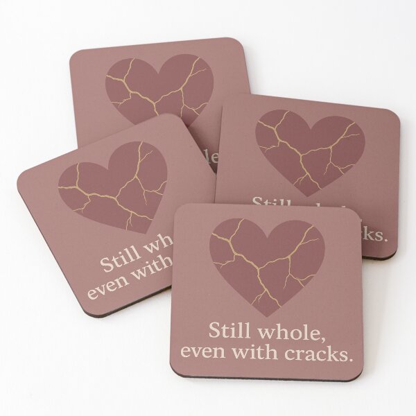 Item preview, Still Whole Even With Cracks – Kintsugi Heart Healing Art designed and sold by Quiet Power Co..