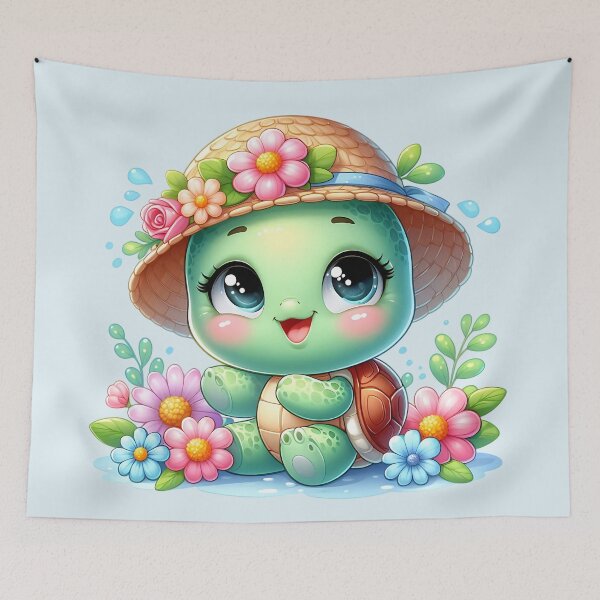 Item preview, Baby Turtle with Flowers Clipart, Floral Turtle PNG, Watercolor Cute Animals, Digital Download designed and sold by Lulunza.