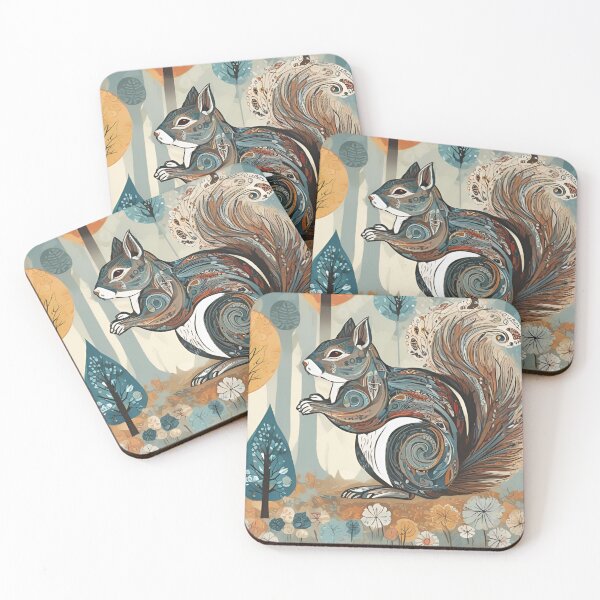 Item preview, Boho abstract Squirrel designed and sold by Boho Art by Rebecca.