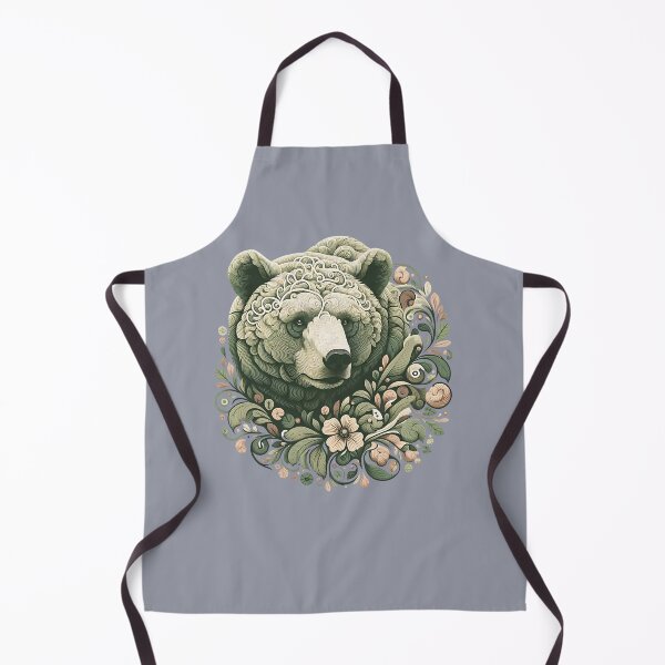 Item preview, Ornate Grizzly Bear with Floral Art designed and sold by BirdsnStuff.