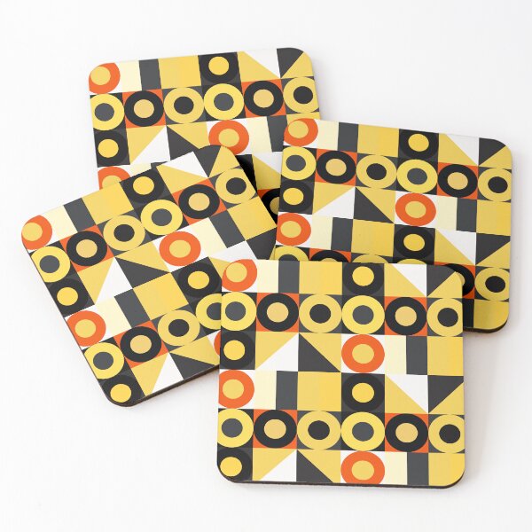 Item preview, Yellow, Orange, White And Black Geometric Abstract Designs designed and sold by DEC02.