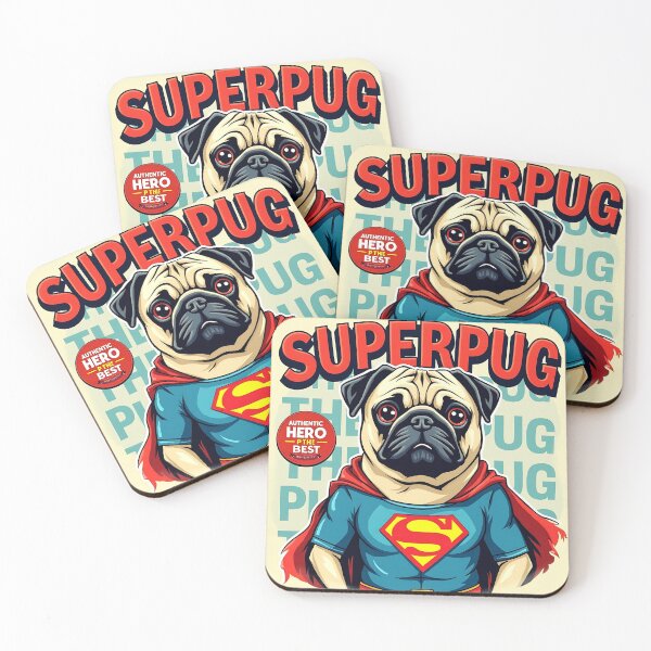 Item preview,  Superpug - The Ultimate Pug Hero Retro Comic Design designed and sold by Leader Designer.
