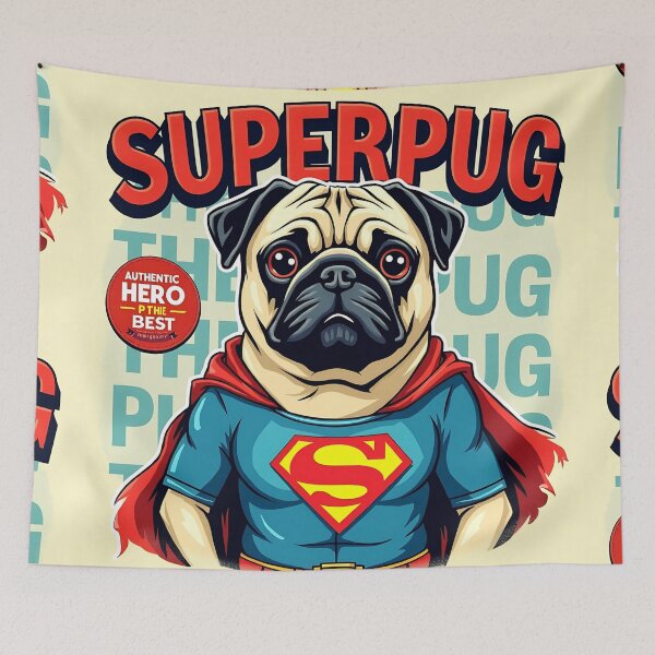 Item preview,  Superpug - The Ultimate Pug Hero Retro Comic Design designed and sold by Leader Designer.