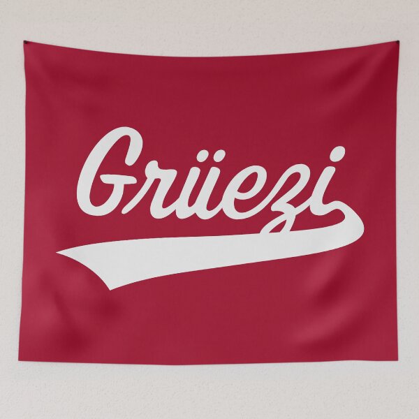 Item preview, Grüezi Lettering (Greeting In Switzerland / White) designed and sold by MrFaulbaum.