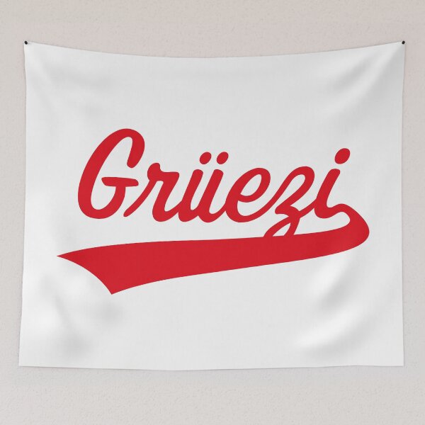 Item preview, Grüezi Lettering (Greeting In Switzerland / Red) designed and sold by MrFaulbaum.