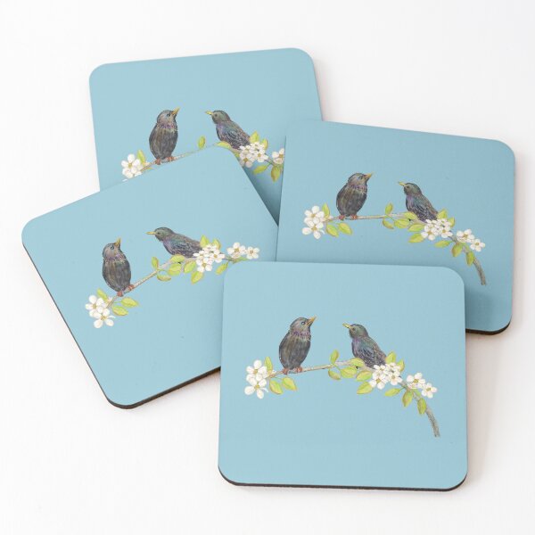 Item preview, Starlings in Spring Illustration designed and sold by Julia Doria.