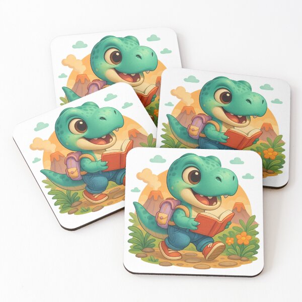 Item preview, Dino School Set: Cute T‑Rex Back‑to‑School Stickers designed and sold by psquare17.