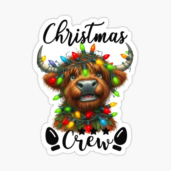 Item preview, Christmas Highland cow designed and sold by The Goods, Designs by Pam Saracino.