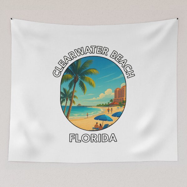 Item preview, Clearwater Beach Florida Sunset – Tropical Travel Poster designed and sold by inkNext.