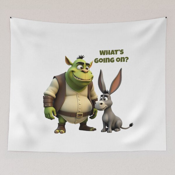 Item preview, Shrek and Donkey Sticker – Funny Cartoon Duo Meme Style designed and sold by ArtbyDalliesAI.