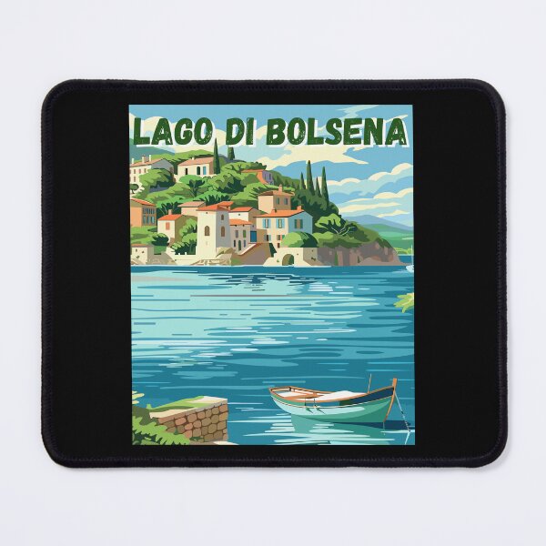 Item preview, Lago Di Bolsena in Latium, Italy, Vintage Art Travel Landscape designed and sold by MaateoDesign.