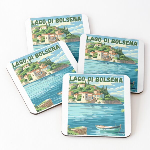 Item preview, Lago Di Bolsena in Latium, Italy, Vintage Art Travel Landscape designed and sold by MaateoDesign.