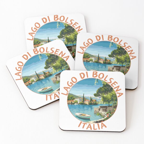 Item preview, Lago Di Bolsena in Italy Retro Travel Art Circle Emblem designed and sold by MaateoDesign.
