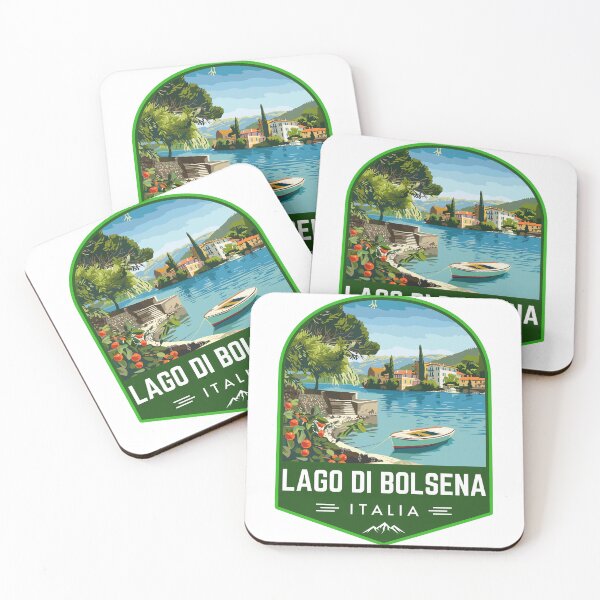 Item preview, Lago Di Bolsena in Latium, Italy Vintage Travel Art Badge designed and sold by MaateoDesign.