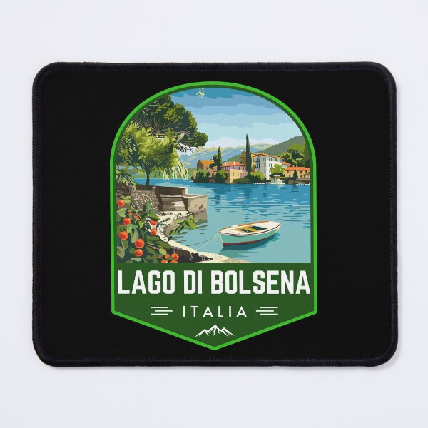 Item preview, Lago Di Bolsena in Latium, Italy Vintage Travel Art Badge designed and sold by MaateoDesign.