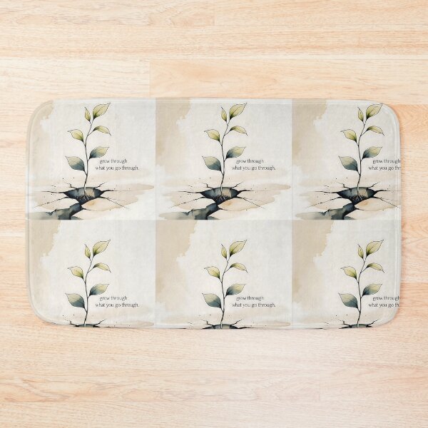 Item preview, Grow Through What You Go Through Minimal Watercolor Plant designed and sold by Mos Thainique.