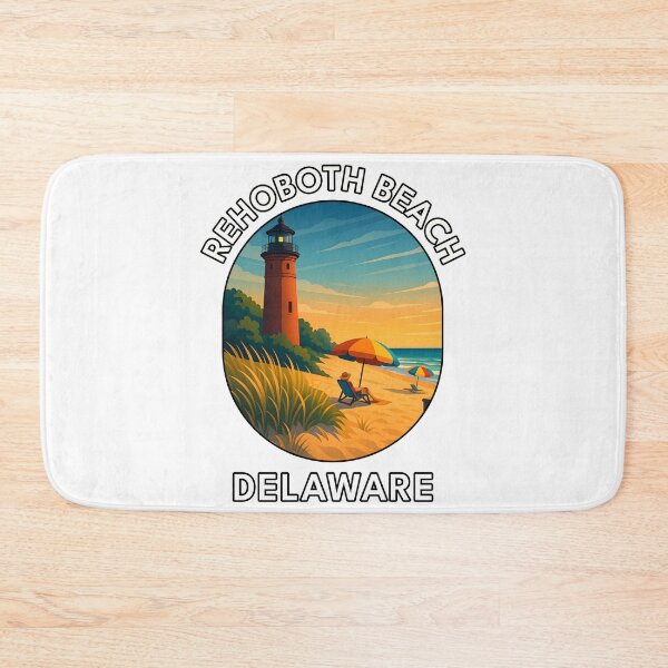 Item preview, Rehoboth Beach Delaware Travel Poster – Coastal Wall Art & Stickers designed and sold by inkNext.