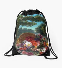 Eugène Delacroix Basket of Flowers Drawstring Bag