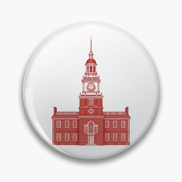 Item preview, Independence Hall Illustration – Vintage Red Line Art of Philadelphia Landmark designed and sold by ArtSpireWorks.
