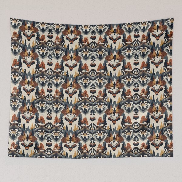 Item preview, Cottage Core Wolf Pattern designed and sold by PatronesKawai.