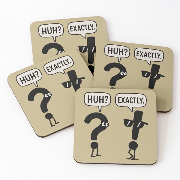 Item preview, HUH? EXACTLY. - Funny Punctuation Cartoon | Sarcastic Humor Wordplay designed and sold by Cree8if.
