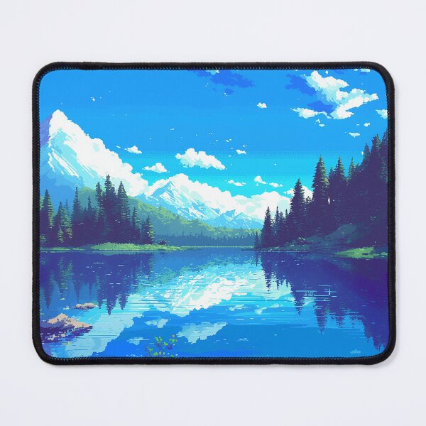 Item preview, Retro Pixel Mountain Lake designed and sold by Christian Weiss.