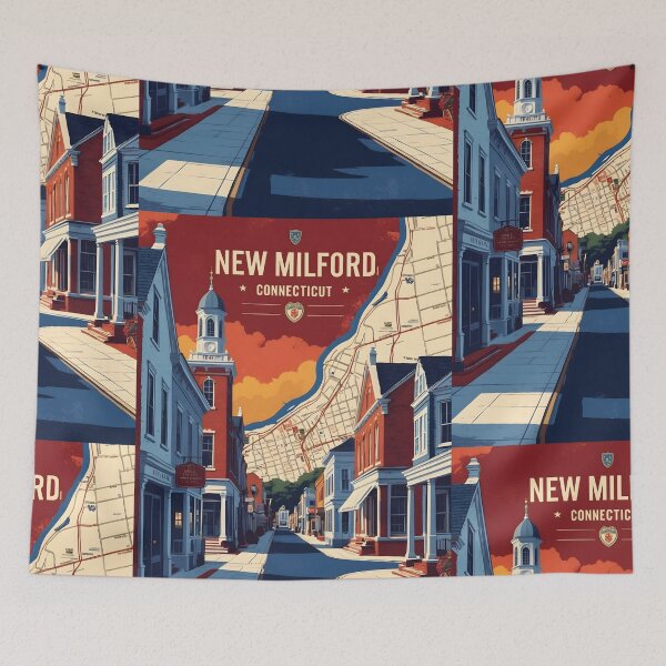 Item preview, New Milford Connecticut 1950s USA Vintage Travel Tourism designed and sold by TravelersGems.