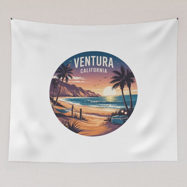 Item preview, Ventura California Sunset Hammock Scene – Chill Beach Landscape Design designed and sold by CircinusStore.