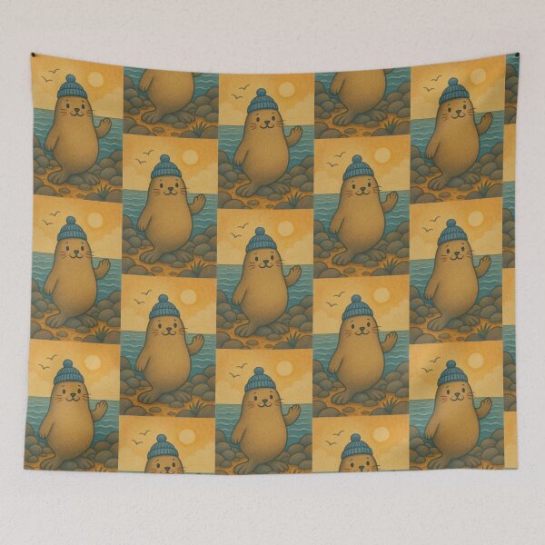Item preview, Seaside Seal Saying Hello designed and sold by papertrail-jlp.