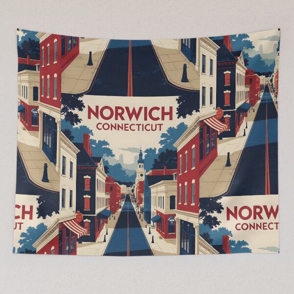 Item preview, Norwich Connecticut 1950s USA Vintage Travel Tourism designed and sold by TravelersGems.