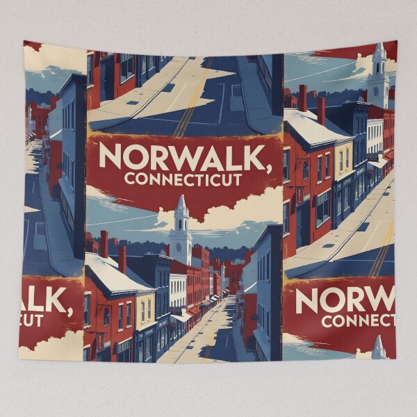 Item preview, Norwalk Connecticut 1950s USA Vintage Travel Tourism designed and sold by TravelersGems.