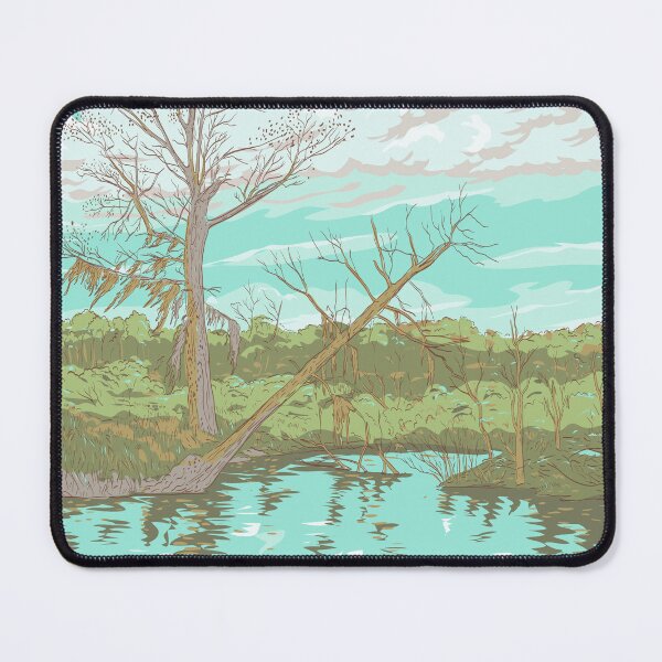 Item preview, Barataria Preserve in New Orleans on the Mississippi River WPA Ukiyo-e Poster Art designed and sold by patrimonio.