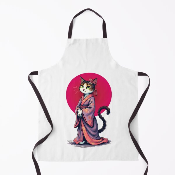 Item preview, Elegant Geisha Cat in Floral Kimono designed and sold by FiesterArt.
