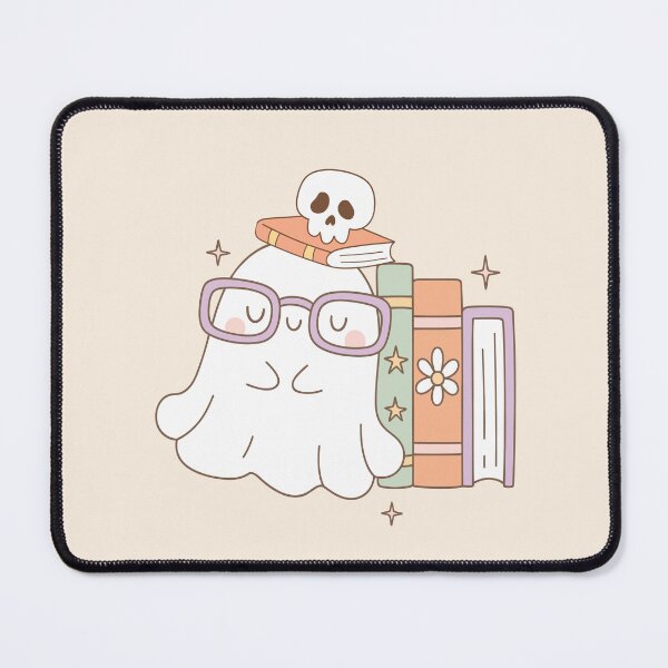 Item preview, Sleeping bookish cute ghost designed and sold by FatBirdie.