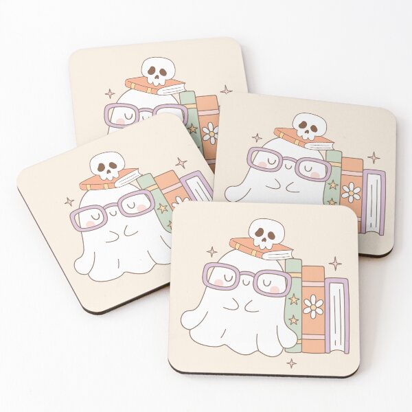 Item preview, Sleeping bookish cute ghost designed and sold by FatBirdie.