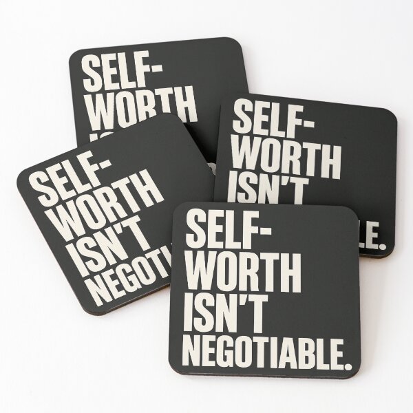 Item preview, Self-Worth Isn’t Negotiable – Bold Empowerment Typography Art designed and sold by Quiet Power Co..