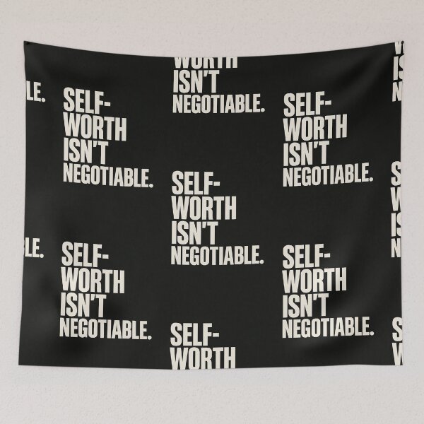 Item preview, Self-Worth Isn’t Negotiable – Bold Empowerment Typography Art designed and sold by Quiet Power Co..