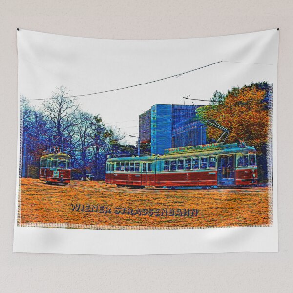 Item preview, Retro Vienna Trams – Wiener Straßenbahn Pop Art designed and sold by ChernivtsiSkoda.