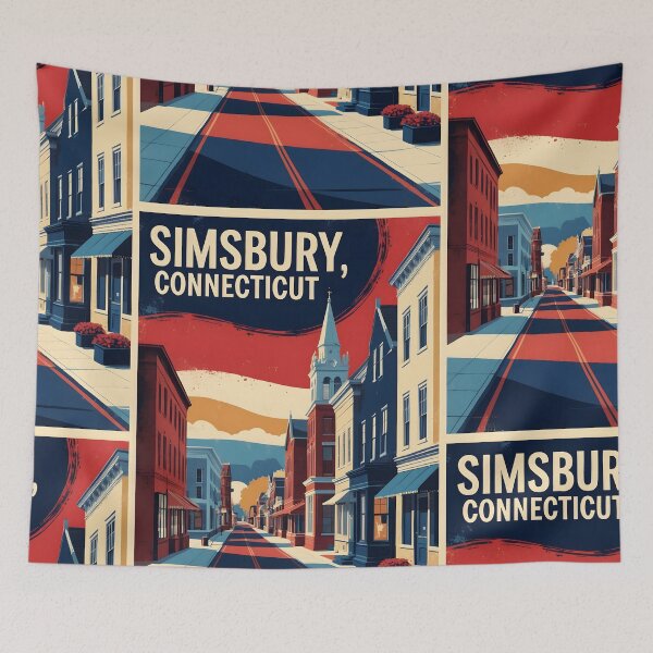Item preview, Simsbury Connecticut 1950s USA Vintage Travel Tourism designed and sold by TravelersGems.